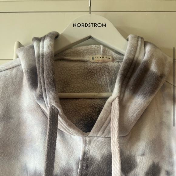 FREE PEOPLE EUC Work It Out Tie Dye Fleece Hoodie Sweatshirt M - Picture 4 of 6